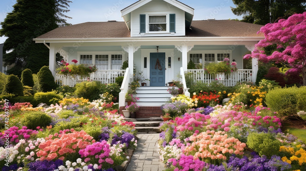 Fototapeta premium petals flowers front house