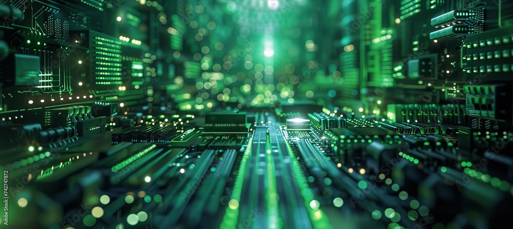 Microchip circuit board electronics hardware. Generative AI technology. Microchip circuit board electronics hardware. Generative AI technology.