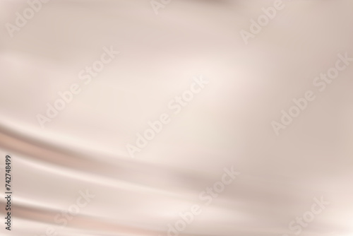 Abstract light beige gradient background. Minimalistic subtle wavy silk texture. 3D vector illustration.