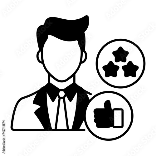 extraordinary and brilliant employee of the company vector icon design, self improvement at workplace Symbol, business motivation Sign, goal-directed behavior stock illustration, pacesetters concept photo