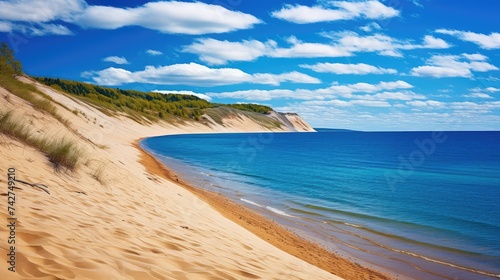 Fototapeta Naklejka Na Ścianę i Meble -  hiking sleeping bear dunes lakeshore