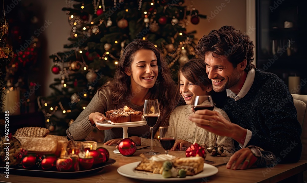 Three People Sitting at Table, Looking at Cell Phone