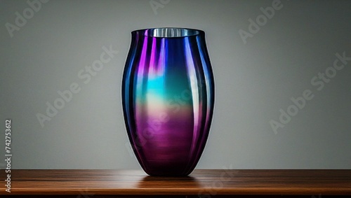 purple vase on a table