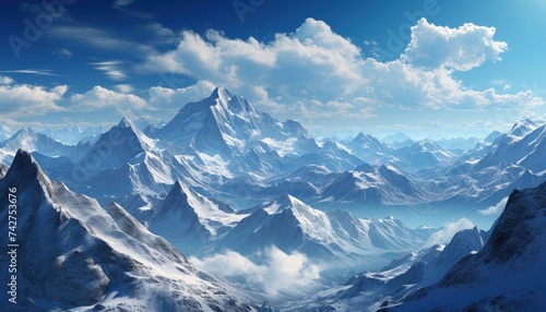 A breathtaking mountain range under a clear blue sky