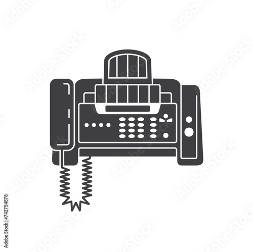 illustration of fax or telecopier, vector art.