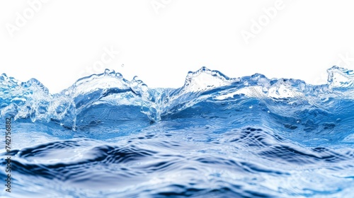 Delicate rounded blue water splash for advertising design element isolated on white background