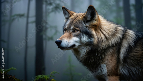 Wilki w naturalnym środowisku. Generative AI. photo