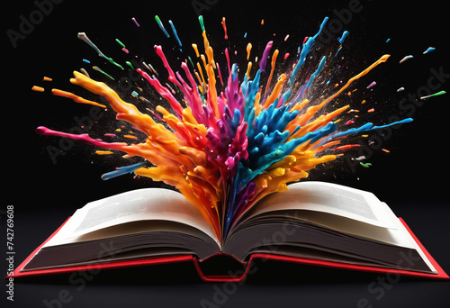 Book exploding with knowled...