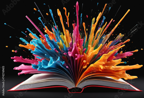 Book exploding with knowled...