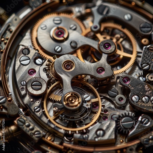 Mechanical watch innards gears and springs for a steampunk vibe