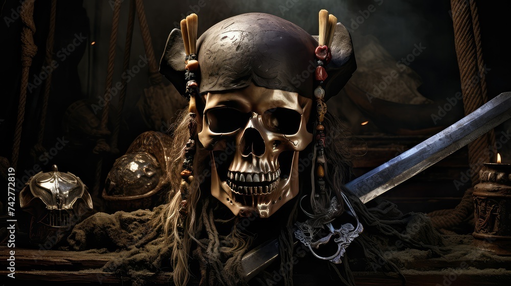 ship pirate skull and swords ship pirate skull and swords