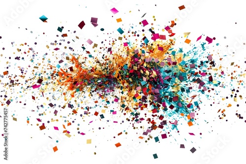 Confetti explosion isolated on white background Generative Ai