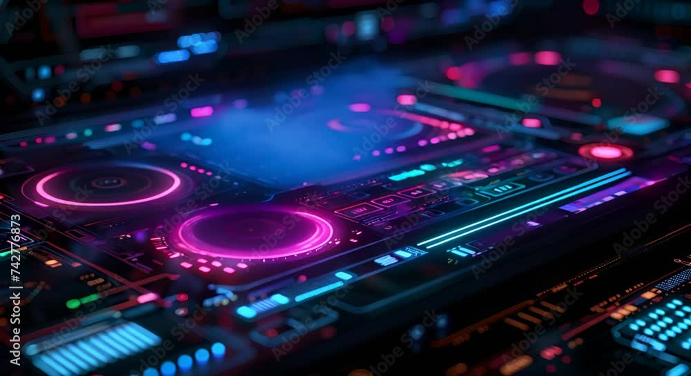 Illuminated DJ screen for adjusting sound Illuminated DJ screen for adjusting sound