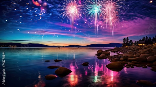celebration lake tahoe fireworks photo