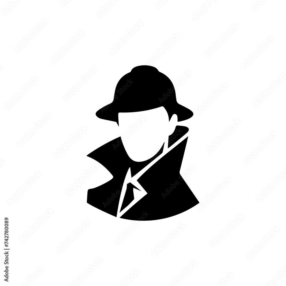Detective Logo Vector black on white background Detective Logo Vector black on white background