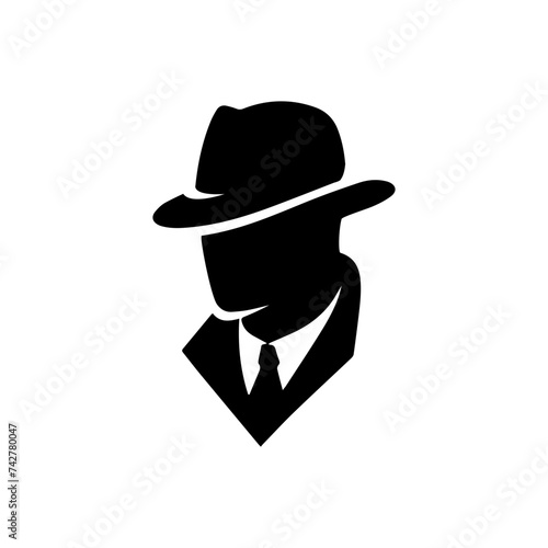 Detective Logo Vector black on white background