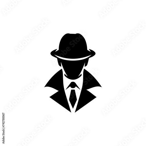 Detective Logo Vector black on white background