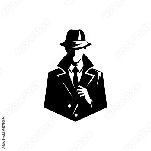 Detective Logo Vector black on white background