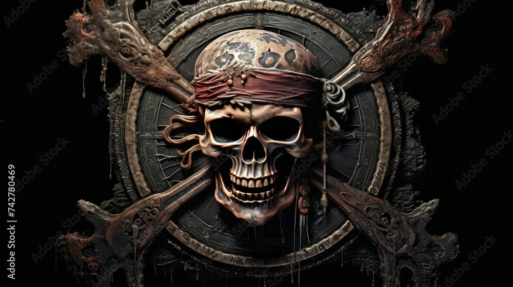 Obraz premium treasure pirate emblem