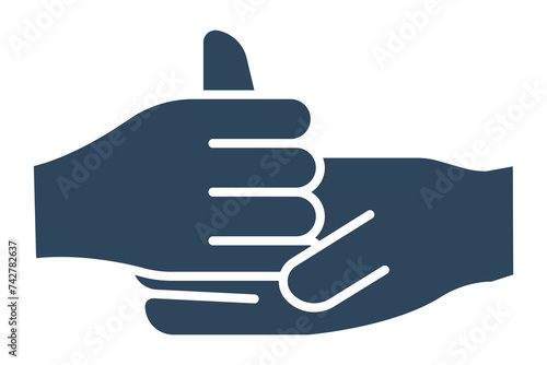 help sign language. symbol 'Help' sign in sign language with diverse hands, offering assistance. solid icon style. element illustration