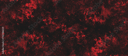 Abstract red grunge background with copy space. Dark red slate background toned classic color. old red color wall background texture. dirty rustic fire red texture.