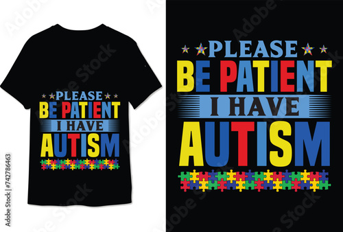 autism tshirt design colorful graphic autism tshirt  Autism Awareness T-shirt Design photo