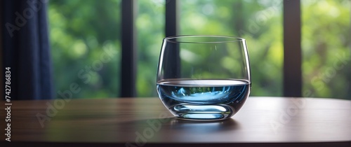 Close up shot of a glass of water with blurry background