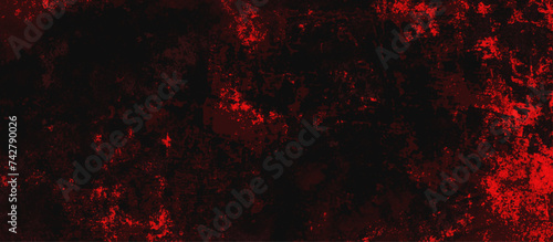 Abstract red grunge background with copy space. Dark red slate background toned classic color. old red color wall background texture. dirty rustic fire red texture.