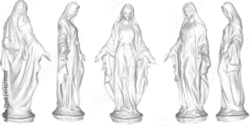 Sketch illustration vector design of holy woman praying