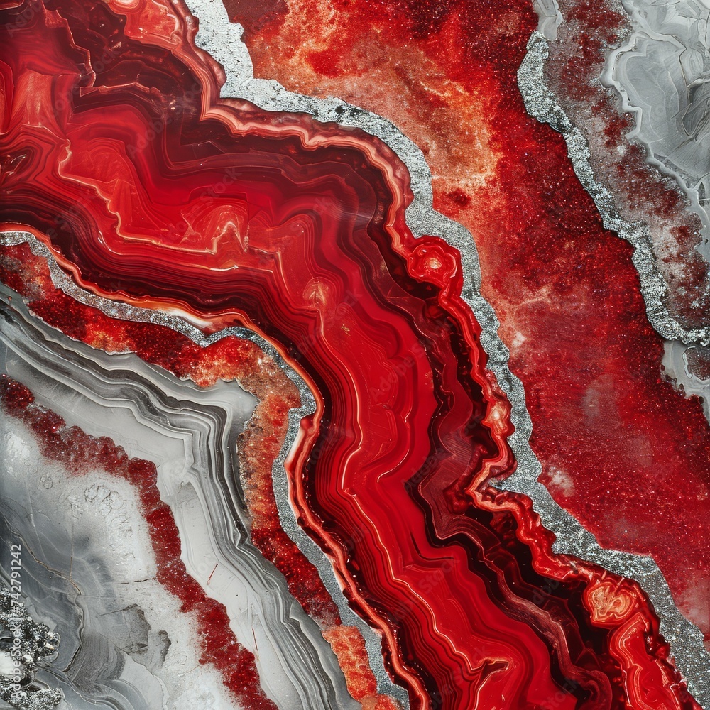 Red and gray abstract mineral texture resembling a landscape Red and gray abstract mineral texture resembling a landscape