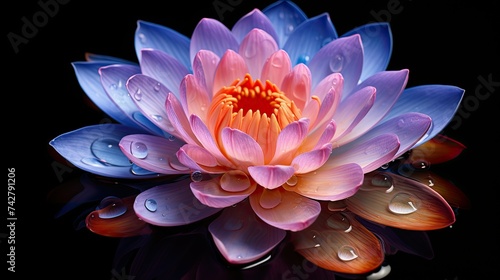 beauty lotus flower handdrawn