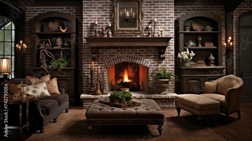 stone fireplace walls © PikePicture
