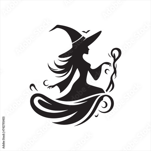 Bewitching Halloween Witch Silhouette Collection - A Spooky Array of Mystical Artistry for Your Creative Projects
