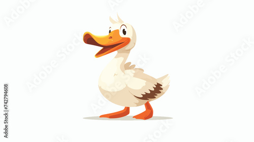 Cute Duck cartoon vector illustration isolated white