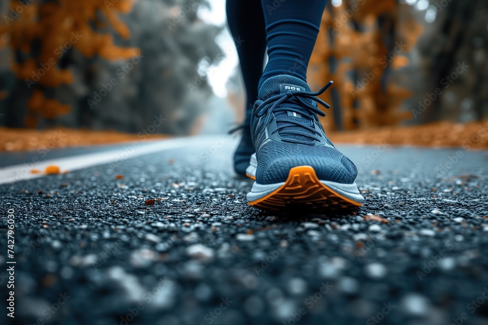 A person confidently walks down a road in broad daylight. A person confidently walks down a road in broad daylight.