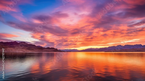 reflection lake mead sunset © PikePicture