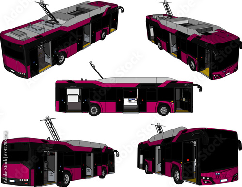 Vector illustration of a design sketch for public transportation, bus transportation in the city