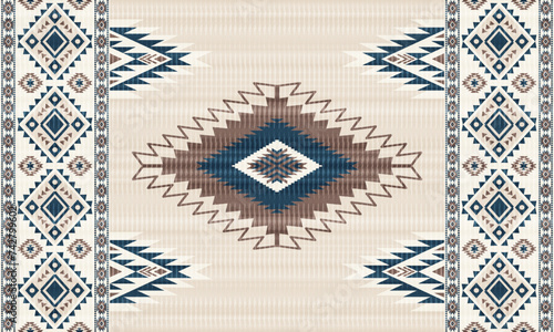 American tribal ethnic native pattern.Traditional Navajo,Aztec,Apache,Southwest and Mexican style fabric pattern.Abstract vector motifs pattern.For fabric,clothing,blanket,carpet,woven,wrap,decoration