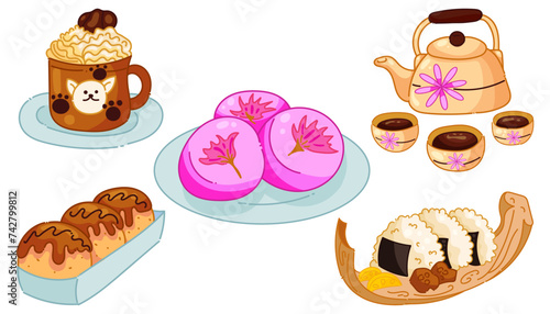 Food Illustration. Japanese food. Vector Illustration