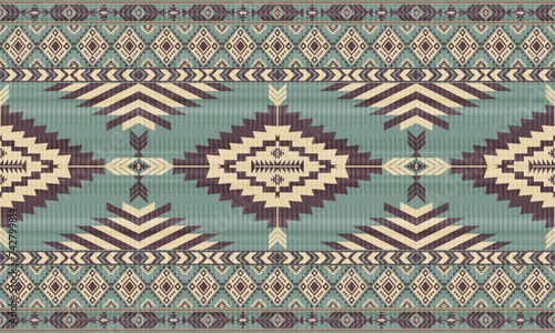 American tribal ethnic native pattern.Traditional Navajo,Aztec,Apache,Southwest and Mexican style fabric pattern.Abstract vector motifs pattern.For fabric,clothing,blanket,carpet,woven,wrap,decoration