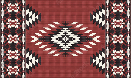 American tribal ethnic native pattern.Traditional Navajo,Aztec,Apache,Southwest and Mexican style fabric pattern.Abstract vector motifs pattern.For fabric,clothing,blanket,carpet,woven,wrap,decoration
