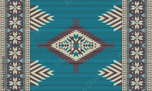 American tribal ethnic native pattern.Traditional Navajo,Aztec,Apache,Southwest and Mexican style fabric pattern.Abstract vector motifs pattern.For fabric,clothing,blanket,carpet,woven,wrap,decoration