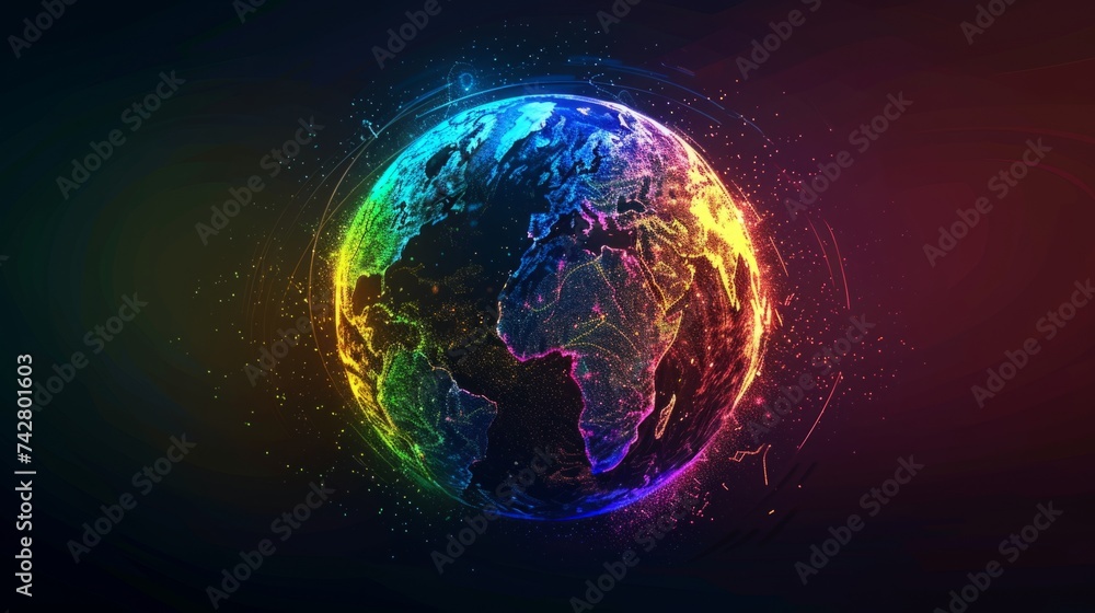 Fototapeta premium planet earth simulating virtual connectivity generative ai