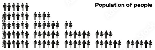 Human infographics. Gender pictogram vectors for presentation or website. Population of the planet.