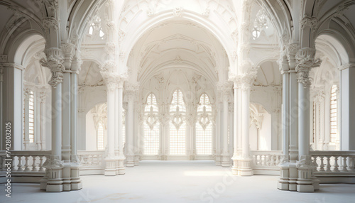 all white castle arches and window background gothic style paris olympic