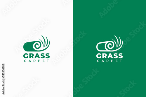 abstract grass carpet logo vector photo