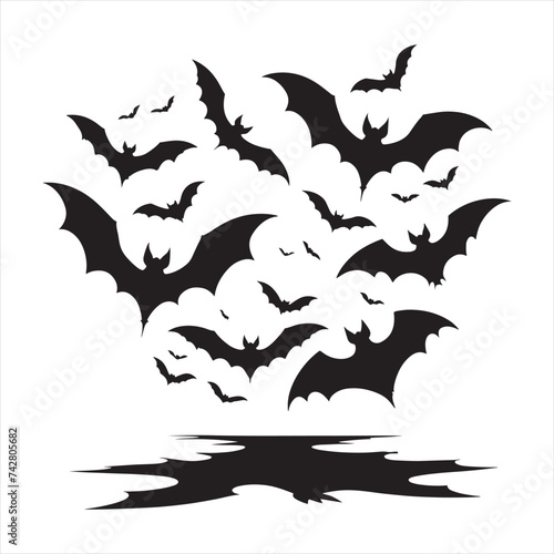 Halloween Bat Silhouette Masterpieces - Artfully Weaving the Dark Narrative of the Night with a Haunting Presence  © Vista