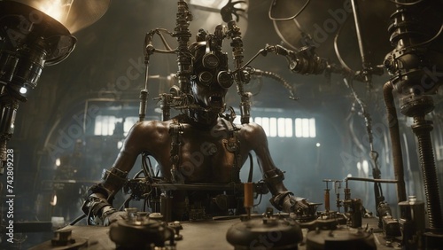 A twisted laboratory, where a mad demon scientist experiments on  animal subjects,  