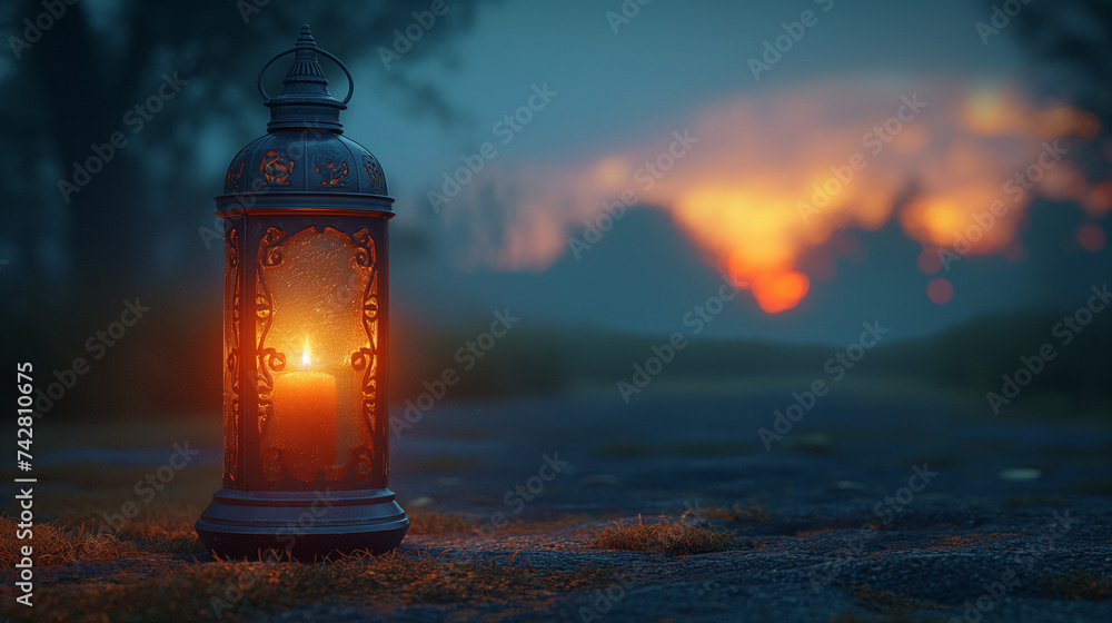 Islamic lantern in the night - Ramadan Kareem Islamic lantern in the night - Ramadan Kareem