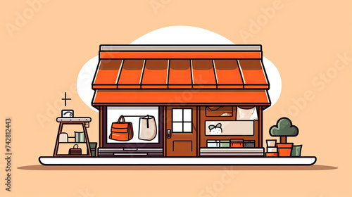 Wallpaper Mural a store building illustration. Online shopping concept. Torontodigital.ca